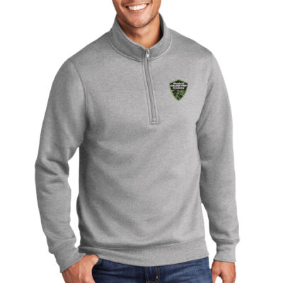 PC78Q - Grey Core Fleece 1/4 Zip Pullover Sweatshirt Thumbnail