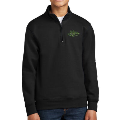 PC78YQ -Black Youth Core Fleece 1/4 Zip Pullover Sweatshirt 2 Thumbnail